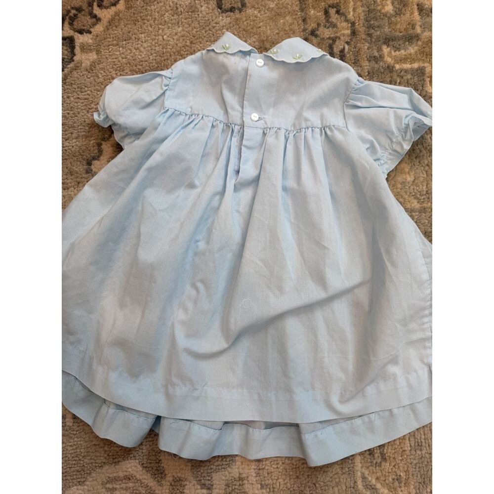 Baby Togs Blue Hand Smocked Baby Girl Dress 18 Months - Picture 3 of 13
